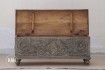 meble do sypialni skrzynia drewniana indyjska rzeźbiona postarzana