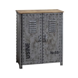 Loftowa Komoda Metalowa Usine z Drewnem Mango 83 cm | Meble Industrialne