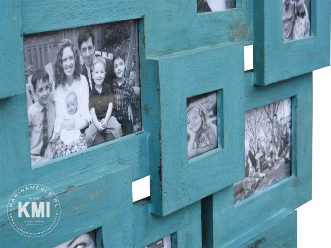 Multirama shabby chic – przetarta niebieska rama ścienna