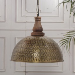 lampa metalowa Brass z młotkowanym wzorem