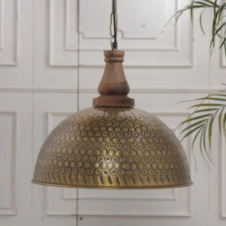 lampa metalowa Brass z młotkowanym wzorem