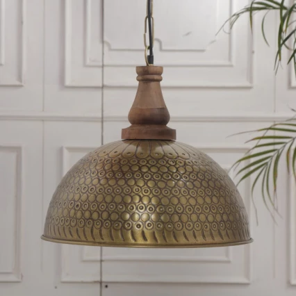 lampa metalowa Brass z młotkowanym wzorem