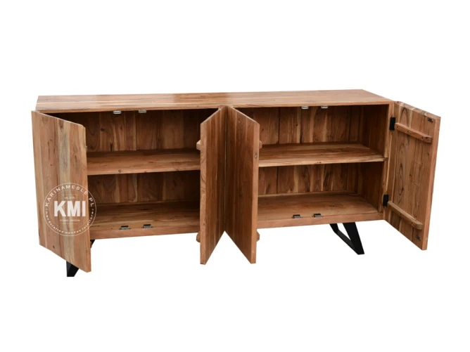 meble drewniane - pojemna designerska komoda do salonu