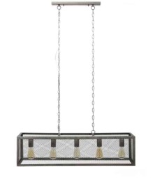 Duża lampa loftowa z metalowej siatki – industrialne oświetlenie