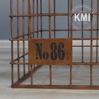 meble ręcznie robione | industrialne pufa kwadratowa "Metal Basket"