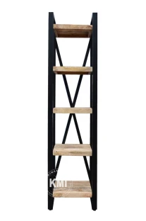 Wąska biblioteczka loftowa Just For Me z drewna mango 200 cm