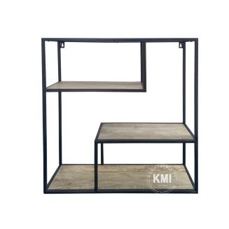loftowa półka drewno mango metal