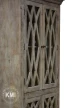 meble stylowe drewniana witryna Fresca loft vintage postarzana bielona