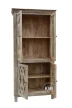 meble unikatowe drewniana witryna Fresca loft vintage postarzana bielona