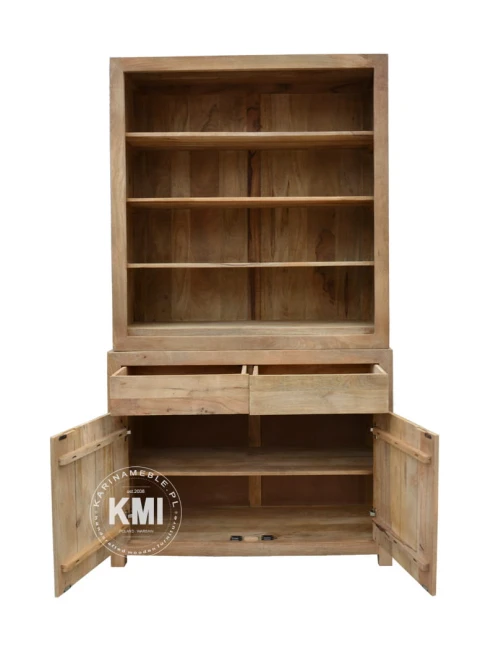 meble kolonialne loftowe duży regał biblioteczka Mango 120 cm lite drewno