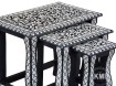 meble do salonu | trzy indyjskie stolikczki Black & White