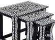 meble do salonu | trzy indyjskie stolikczki Black & White