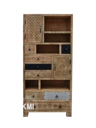 Drewniana Biblioteczka Chakra 170 cm | Patynowany Regał z Mango