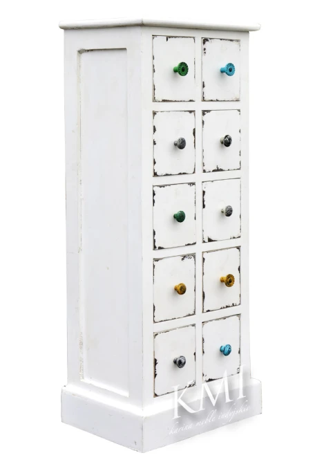 meble orientalne | biała komoda szufladnik Hanika LD-4823