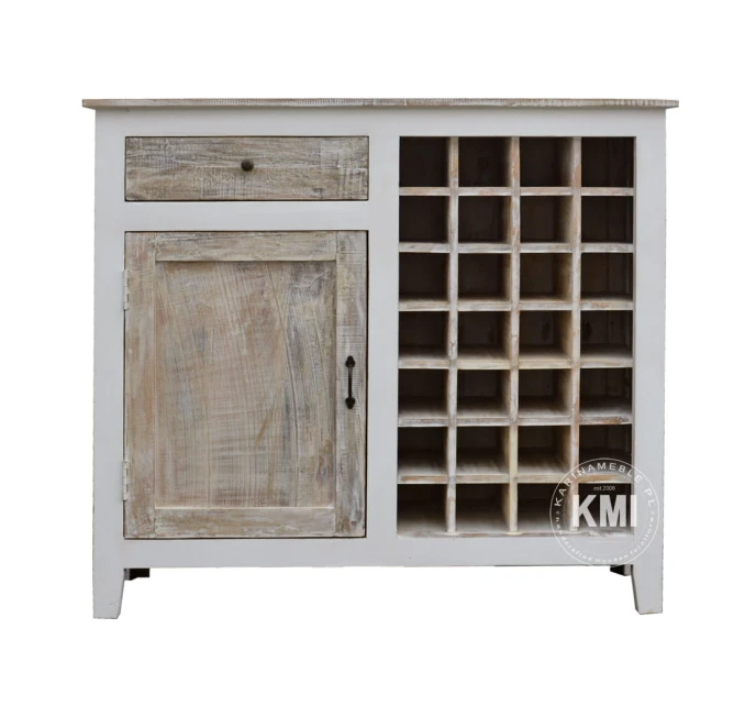 meble indyskie karina komoda HAMPTON ISLAND vintage z barkiem na wino
