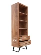 wysuniete 2 szuflady drewniana biblioteczka loftowa organic profil boczny