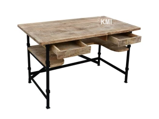 meble industrialne loftowe biurko Industry metal drewno mango RETI