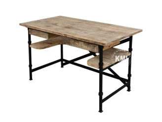 meble do gabinetu loftowe biurko Industry metal drewno mango RETI
