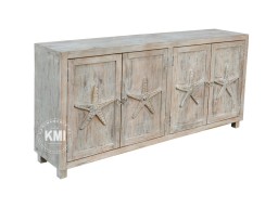 Komoda Starfish bielona z drewna mango – meble indyjskie