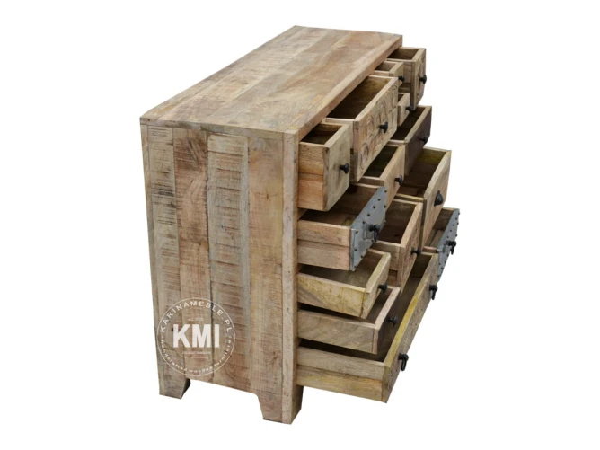 komoda industrialna z litego drewna