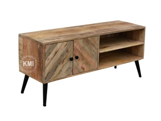 meble do salonu loftowego drewniana szafka rtv RIVERSIDE 130 cm
