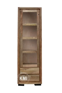 Nowoczesna Witryna 60 cm z Drewna Mango | Meble Indyjskie Loftowe