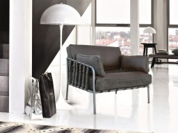 Fotel Industrialny Harvey Skóra i Metal | Meble Loftowe do Salonu