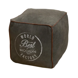 Pufa bawełniana Vintage – postarzana | meble loftowe