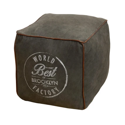 Pufa bawełniana Vintage – postarzana | meble loftowe