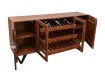 komoda na wino z 3 szufladami w srodku brazowe drewno loft