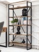 Drewniana biblioteczka loftowa Meble industrialne regał z drewna mango i metalu