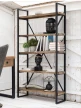 Drewniana biblioteczka loftowa Meble industrialne regał z drewna mango i metalu