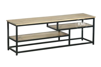 Szafka RTV i ławka loftowa z drewna mango i metalu 135 cm