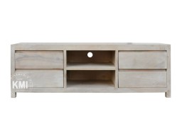meble indyjskie drewniana szafka rtv bielona 175 cm.