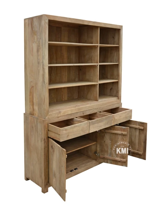 loftowa biblioteczka z drewna mango