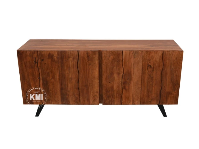 brazowa komoda industrialna organic z drewna 180 cm
