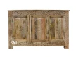 Komoda indyjska 3-drzwiowa rzeźbiona mandala naturalne drewno