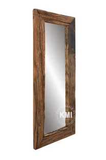 meble loftowe lustro w ramie ze starego drewna 50x120