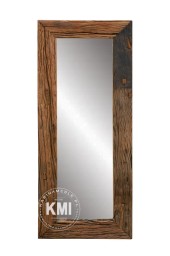 meble loftowe lustro w ramie ze starego drewna 50x120