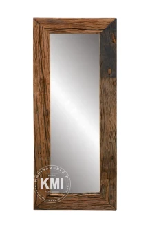 meble loftowe lustro w ramie ze starego drewna 50x120