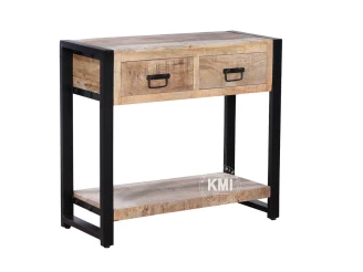 Loftowa konsola drewniana JUST FOR ME – industrialny styl i piekny wgląd