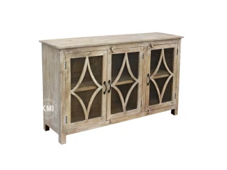 meble do salonu drewniana komoda Vintage Princess bielona