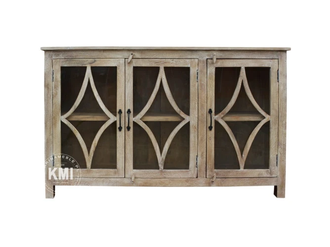 meble indyjskie drewniana komoda Vintage Princess bielona