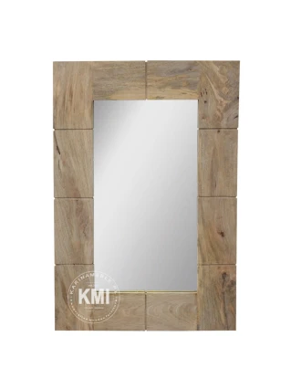 Proste lustro z drewna mango 90×60 – meble indyjskie, drewniane