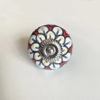 Ceramiczna Gałka Meblowa – Ręcznie Malowany Uchwyt w Stylu Orientalnym
