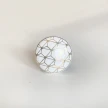 uchwyt ceramiczny biało złoty gałka meblowa