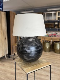 Czarna Lampa Loftowa Kula XL – Metalowa, Postarzana
