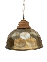 metalowa lampa loftowa brass plus postarzane drewno
