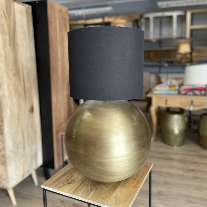 Złota lampa industrialna kula – metalowa, bez klosza