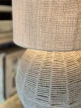 lampa stołowa jutowa duża kula XL stylu boho